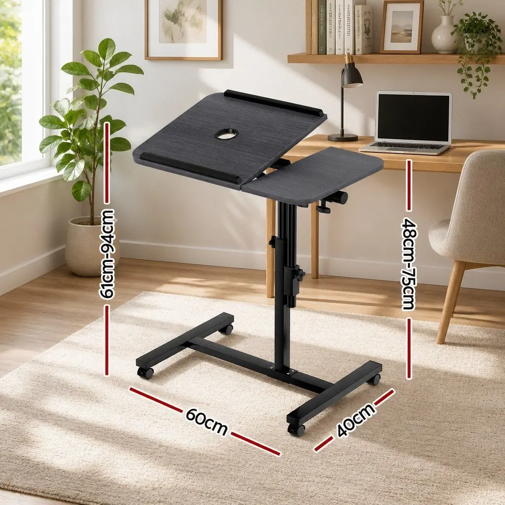 Laptop Stand Black 60cm Adjustable Swivel Tilting with USB Fan