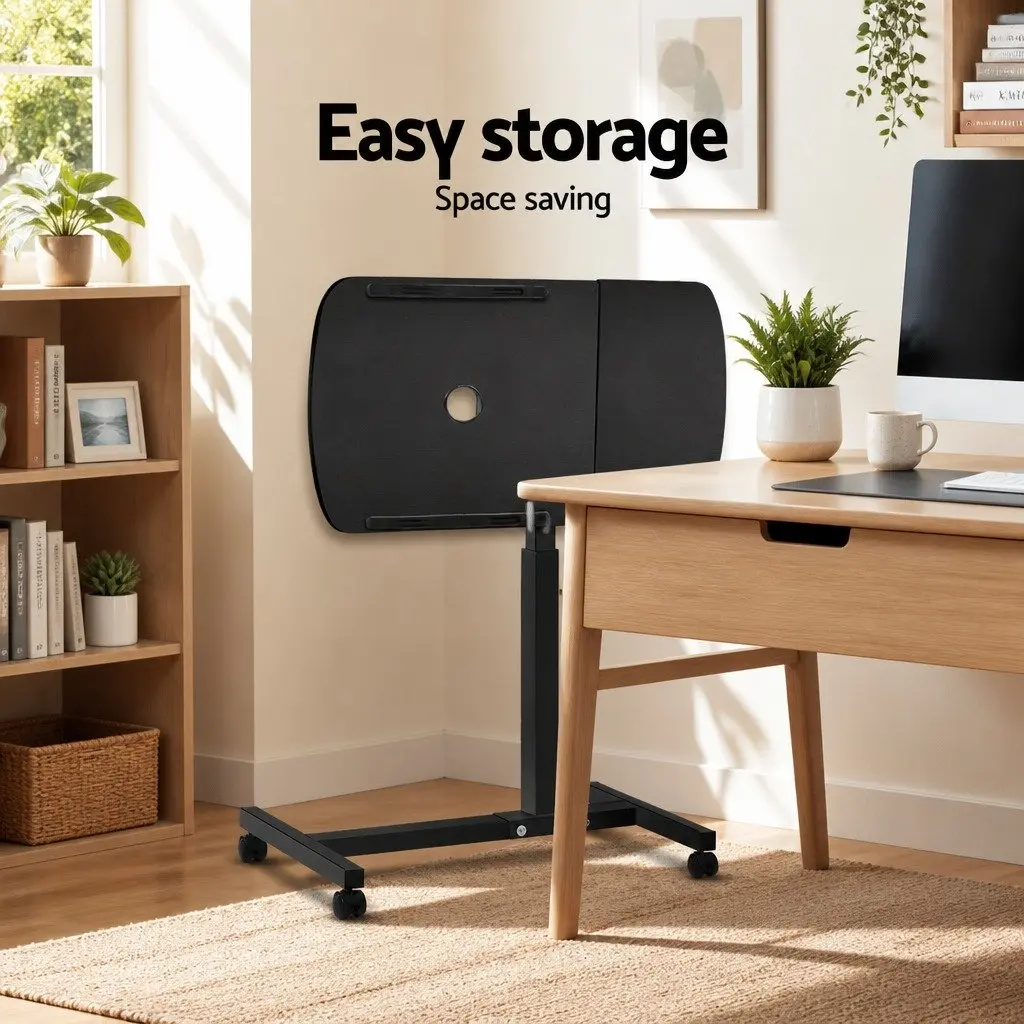 Laptop Stand Black 60cm Adjustable Swivel Tilting with USB Fan