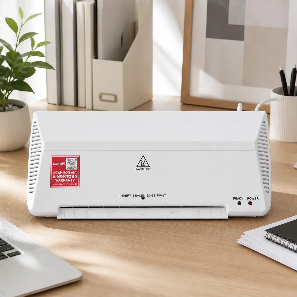 A4 Laminator Machine Hot Cold Thermal Fast Lamination Anti-Jam White Office