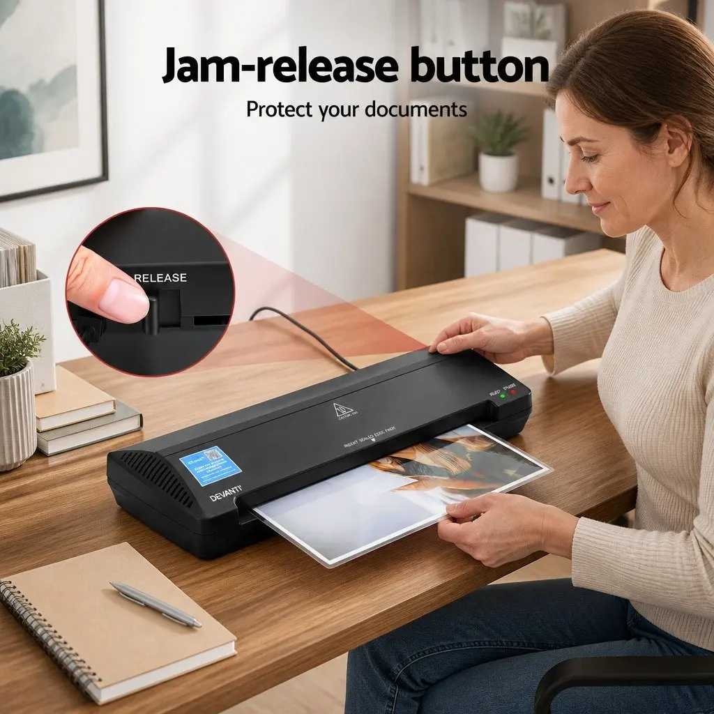 A3 Laminator Machine Black 340mm Dual Mode Hot Cold Fast Lamination Anti-Jam