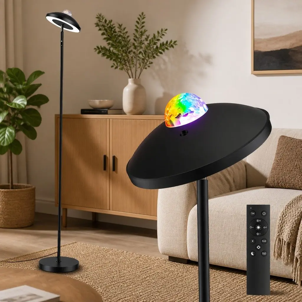 LED Floor Lamp with Galaxy Projector Remote Control 178cm Torchiere Standing