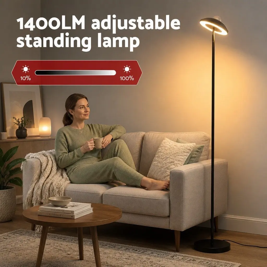 LED Floor Lamp Black 178cm Adjustable Torchiere with Galaxy Projector and Remote Control