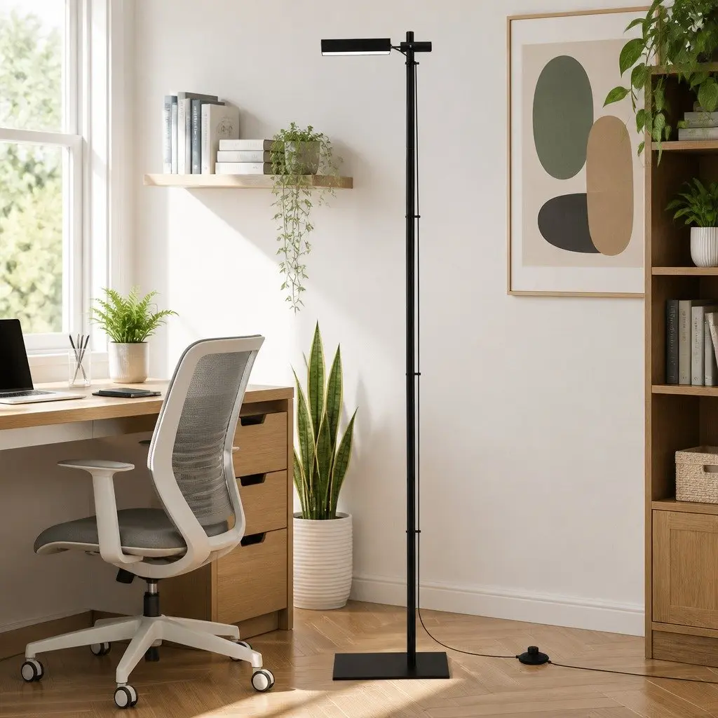LED Floor Lamp Black 170cm 360 Rotating Adjustable Head 12W Standing Light Reading Bedroom