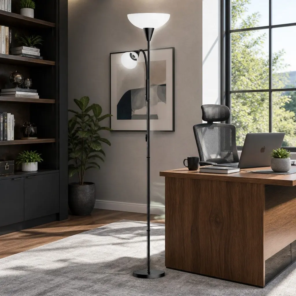 Floor Lamp Mother and Child Design Modern Home Living Room Office Reading Black