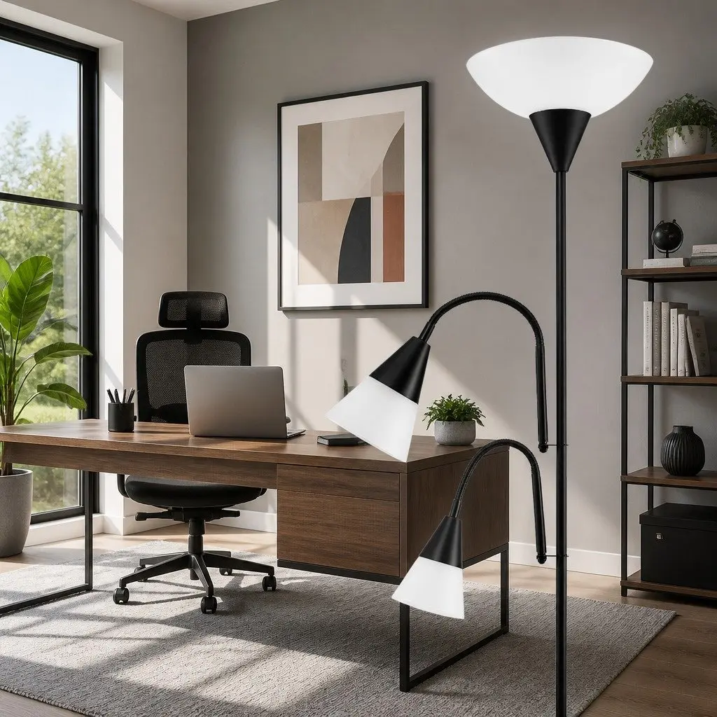 Floor Lamp Mother and Child Design Modern Home Living Room Office Reading Black
