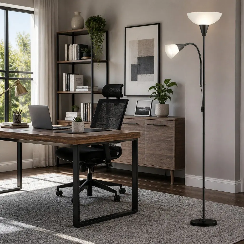 Floor Lamp Mother and Child Design Modern Home Living Room Office Reading Black