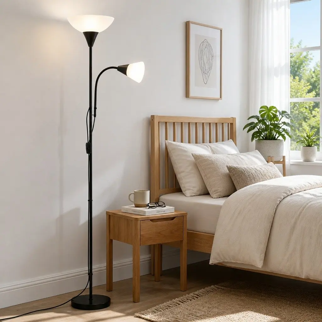 Floor Lamp Mother and Child Design Modern Home Living Room Office Reading Black