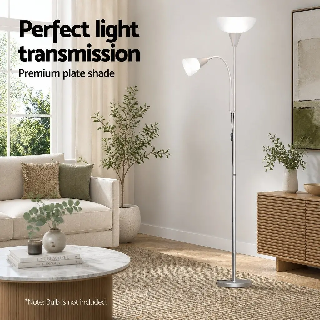 Mother and Child Floor Lamp Silver Modern Standing Light Living Room Office