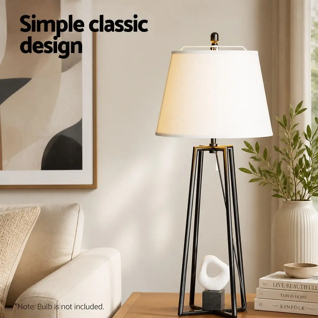 Floor Lamp with 2 Tier Shelf Storage LED Light Stand Modern Tripod Design