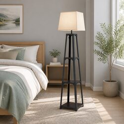 Sleek Floor Lamp with Storage and Easy Setup