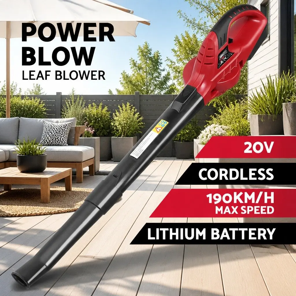 Cordless Leaf Blower Black 20V Lightweight Dual-Speed Nozzle