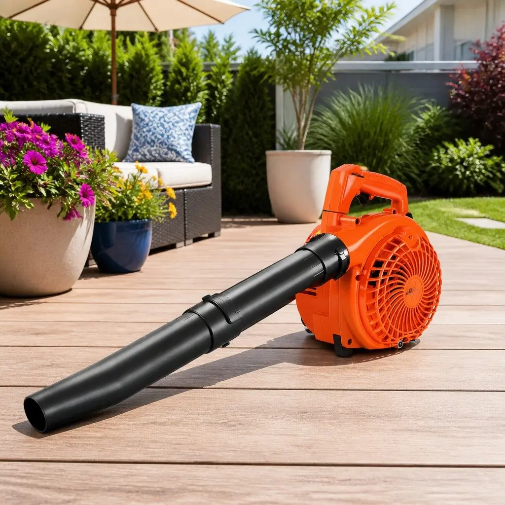 Petrol Leaf Blower Vacuum Red 25.4cc 7000RPM 2-in-1 Garden Vac Mulcher