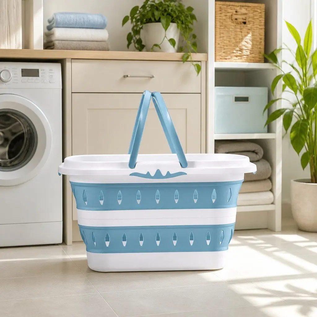 Large Foldable Laundry Basket Hamper Clothes Storage Organiser Ventilated