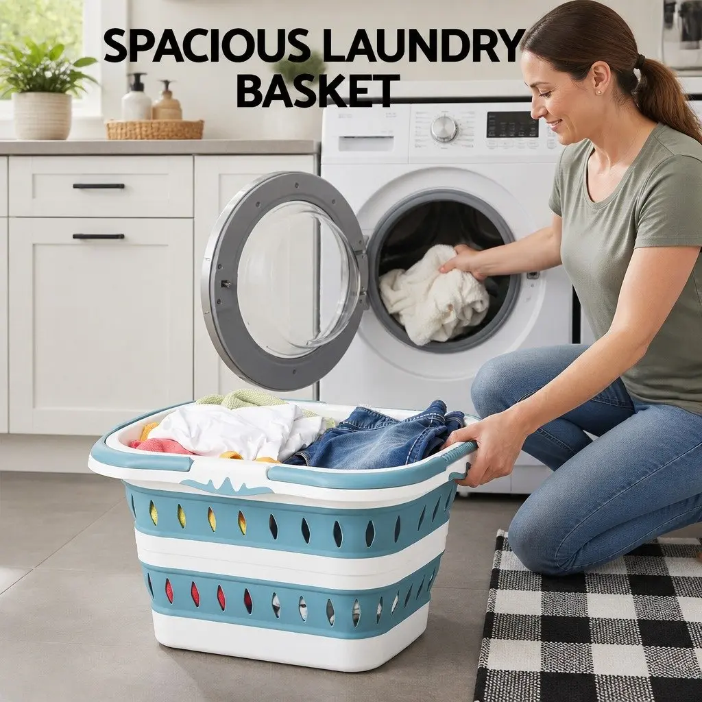 Large Foldable Laundry Basket Hamper Clothes Storage Organiser Ventilated
