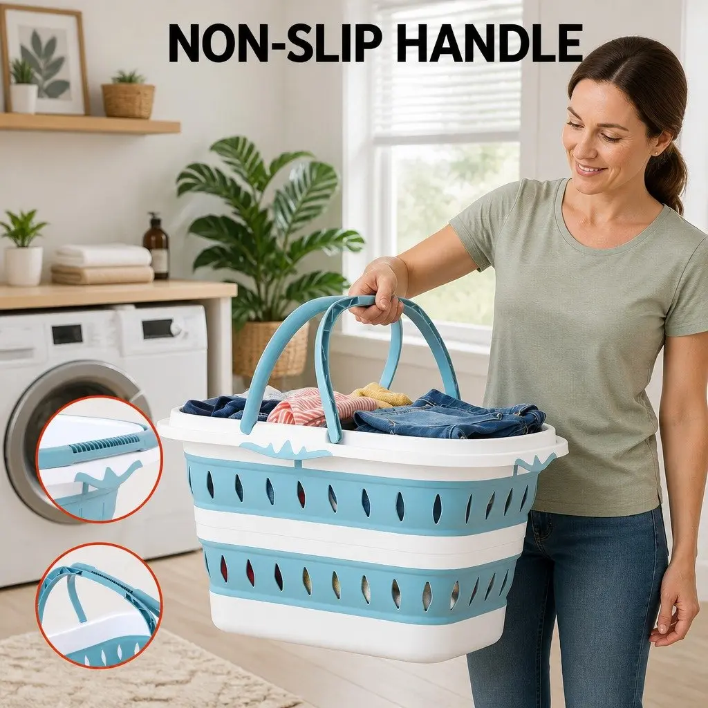 Large Foldable Laundry Basket Hamper Clothes Storage Organiser Ventilated