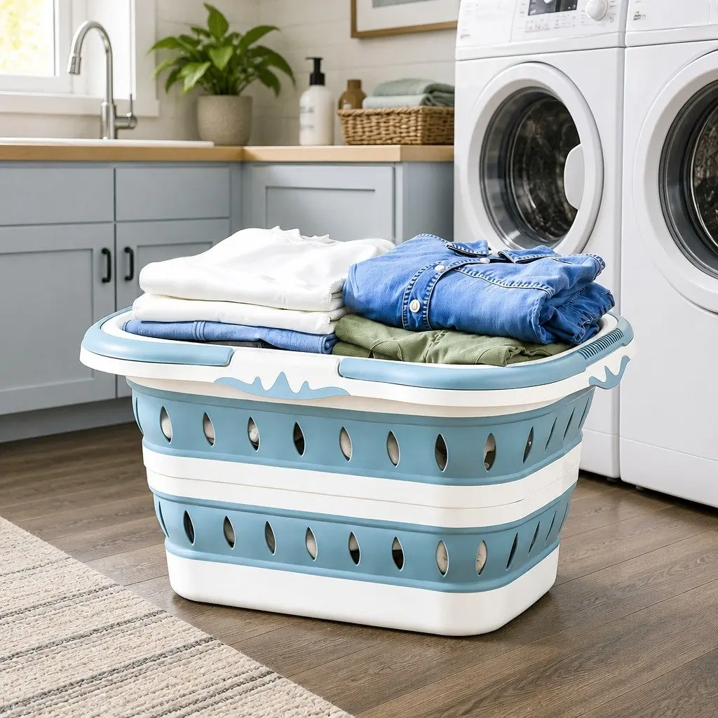 Large Foldable Laundry Basket Hamper Clothes Storage Organiser Ventilated
