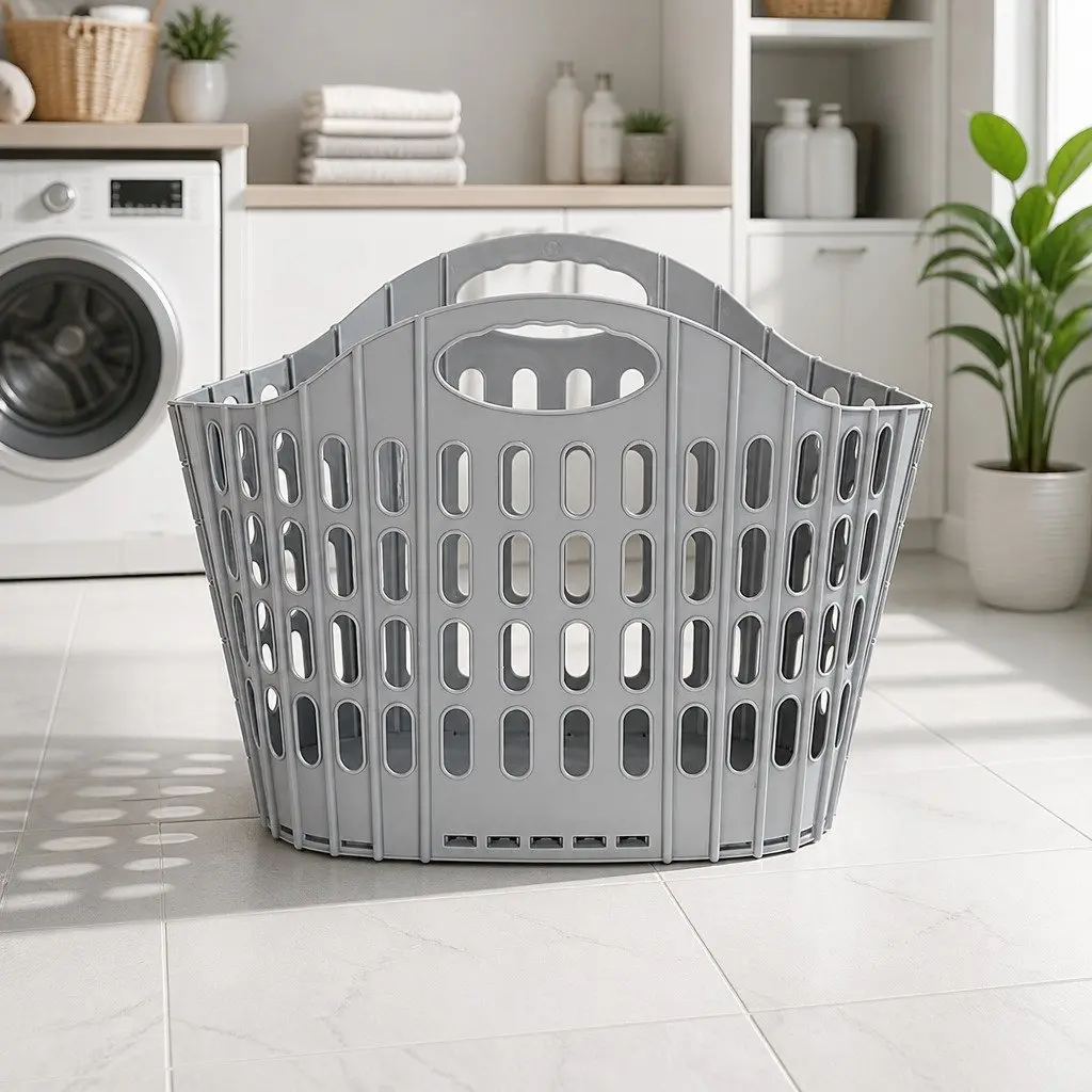 Foldable Laundry Basket Hamper Large Capacity Clothes Storage Organiser Grey