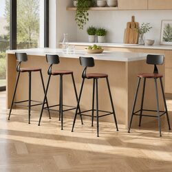 Compact and Stylish Industrial Bar Stools Set of 4