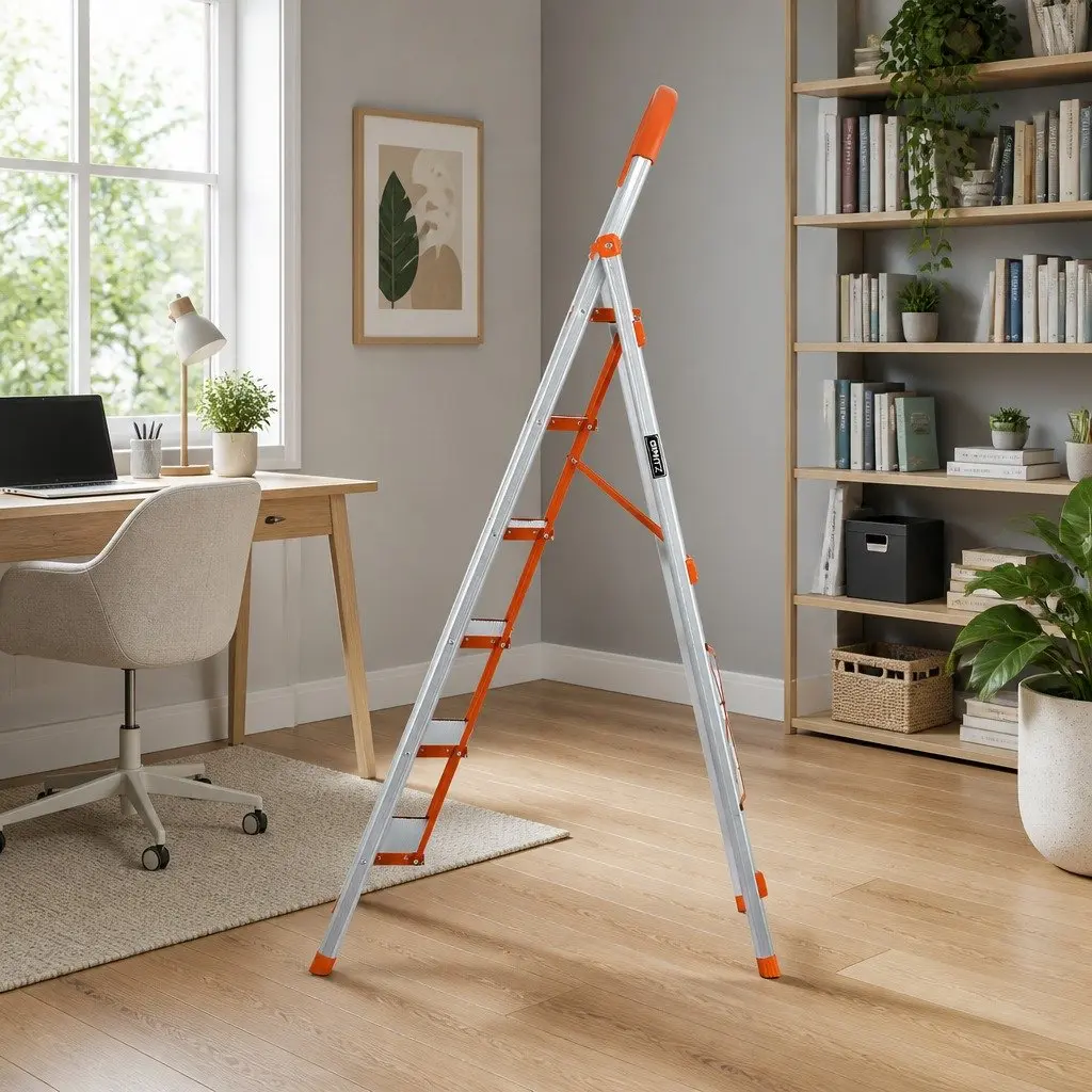 6 Step Ladder Folding Aluminium Multi-Purpose Non-Slip Platform Home Work