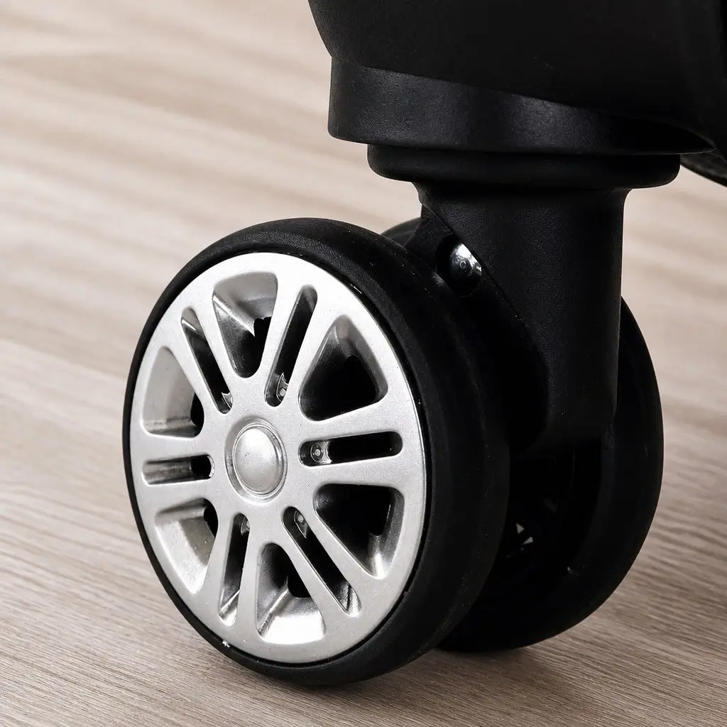 20 Inch Carry On Suitcase Black Anti-Theft Lock Dual Wheels