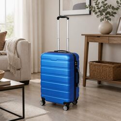20 Inch Carry On Luggage Suitcase Travel Case Spinner Wheels Handle Blue