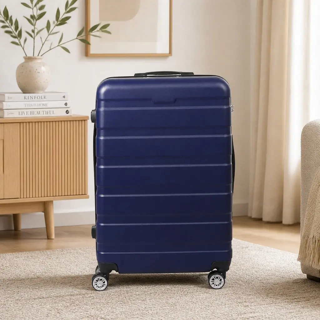 20 Inch Luggage Suitcase Navy Lightweight Carry On Travel Case