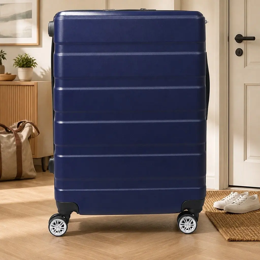 20 Inch Luggage Suitcase Navy Lightweight Carry On Travel Case