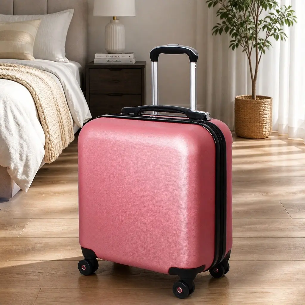 20 Inch Carry On Luggage Suitcase Hard Shell Lightweight Travel Case Rose Gold