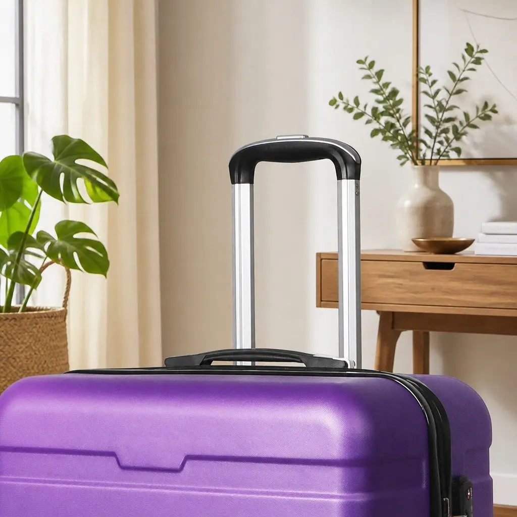 28 Inch Luggage Suitcase Purple Hard Shell Travel Case with Spinner Wheels