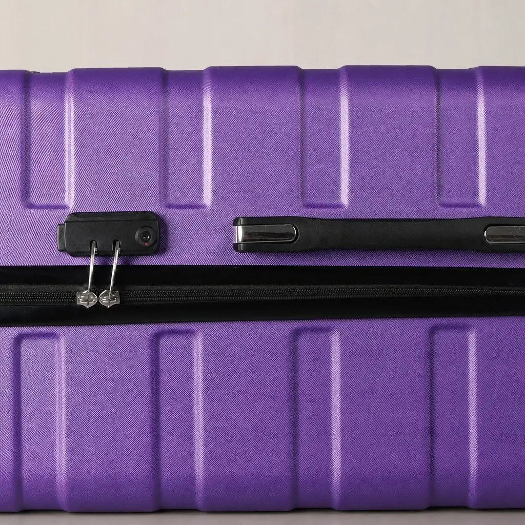 28 Inch Luggage Suitcase Purple Hard Shell Travel Case with Spinner Wheels