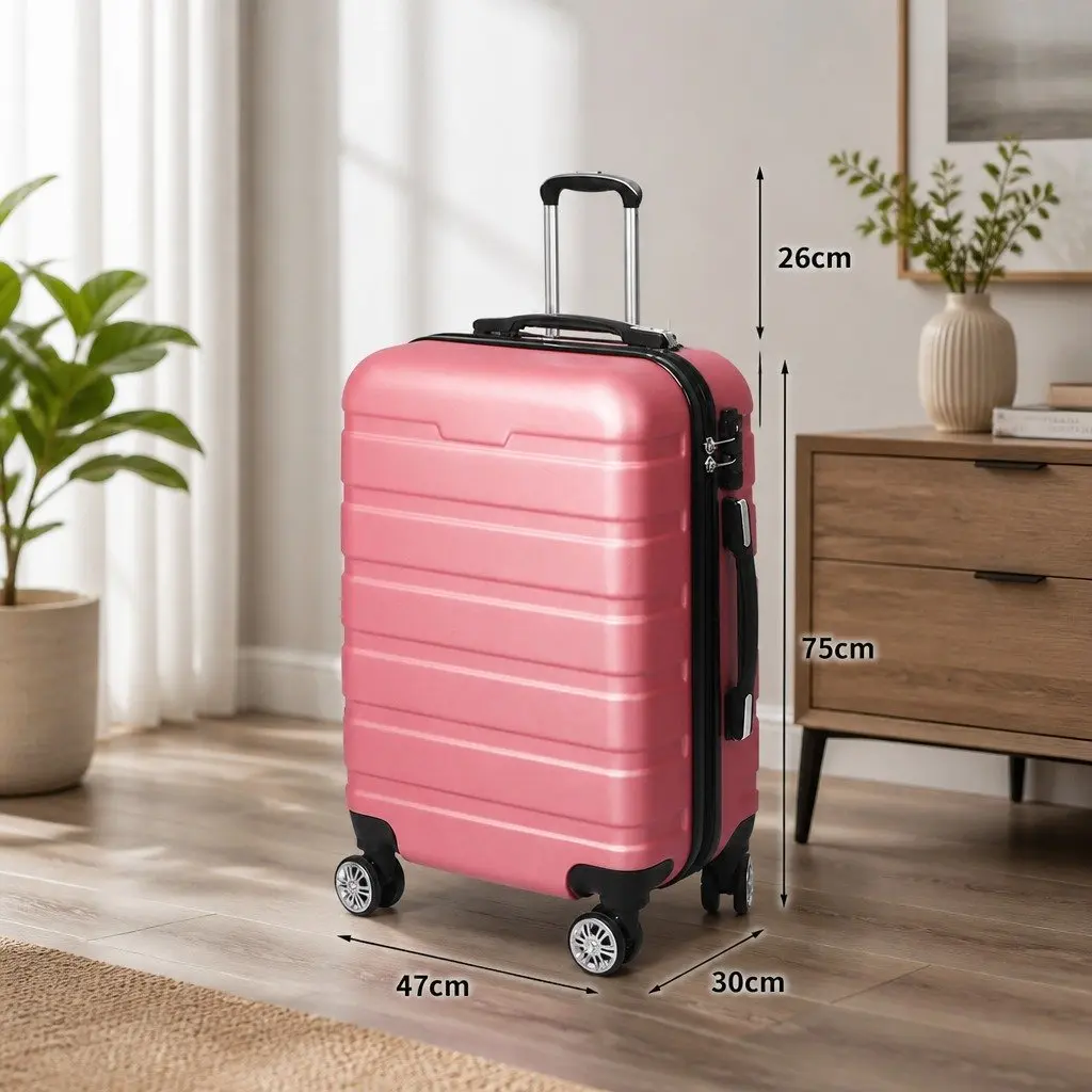 28 Inch Luggage Suitcase Rose Gold Hard Shell Expandable Travel Case