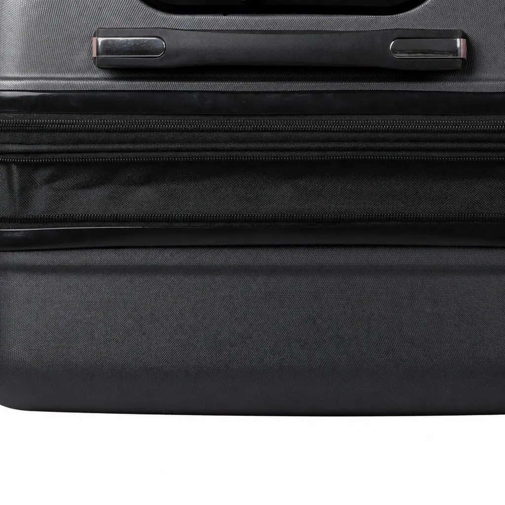 24 Inch Black Expandable Hard Shell Roller Suitcase with 360° Wheels and Combination Lock