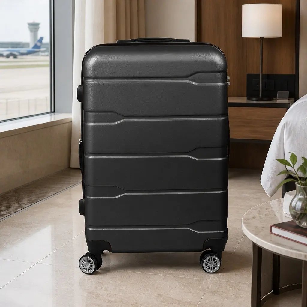 28 Inch Expandable Hard Shell Suitcase Rose Gold Lightweight 360° Wheels
