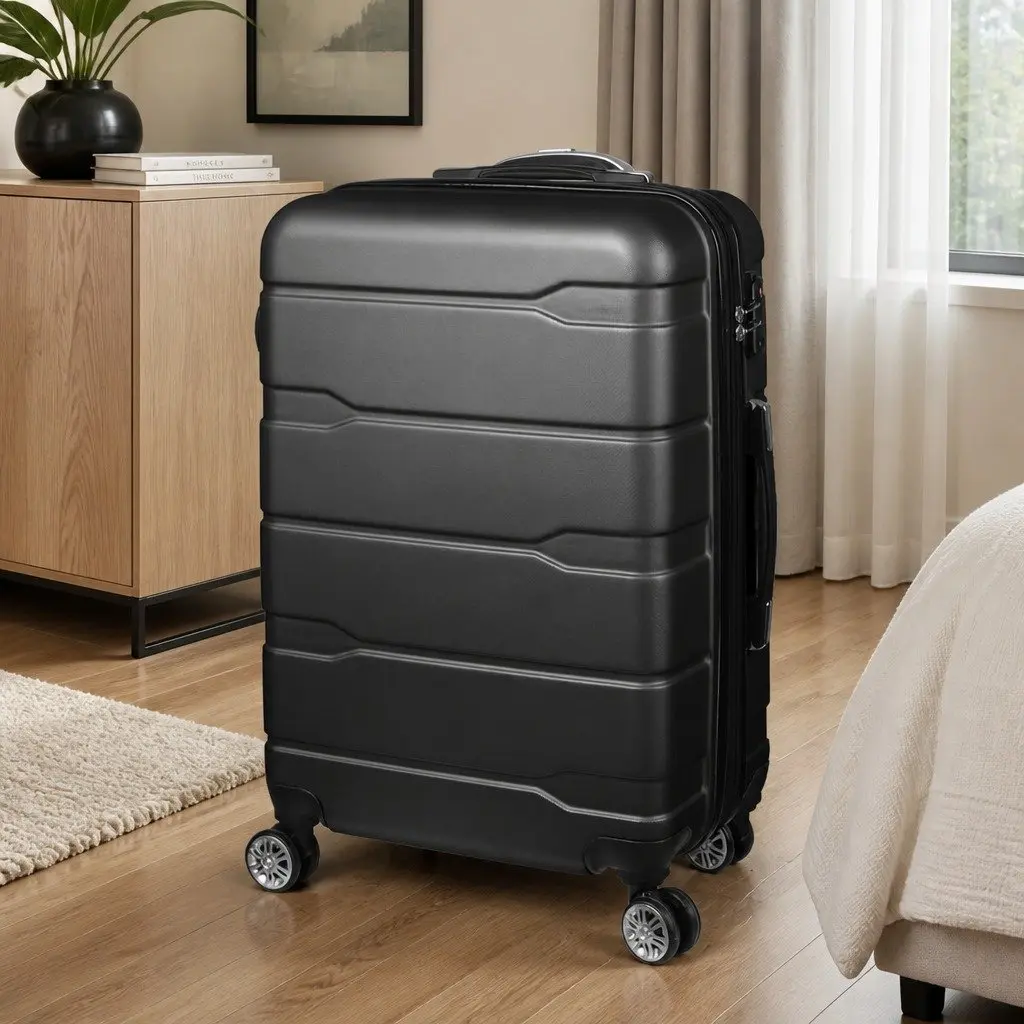 28 Inch Expandable Hard Shell Suitcase Rose Gold Lightweight 360° Wheels
