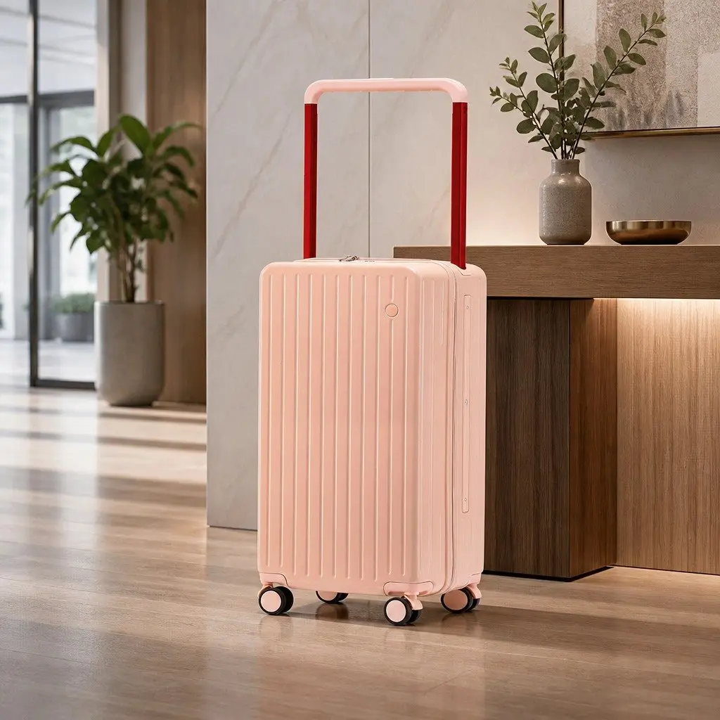 Luggage Hard Case Pink 26 Inch Wide Handle Suitcase with TSA Lock