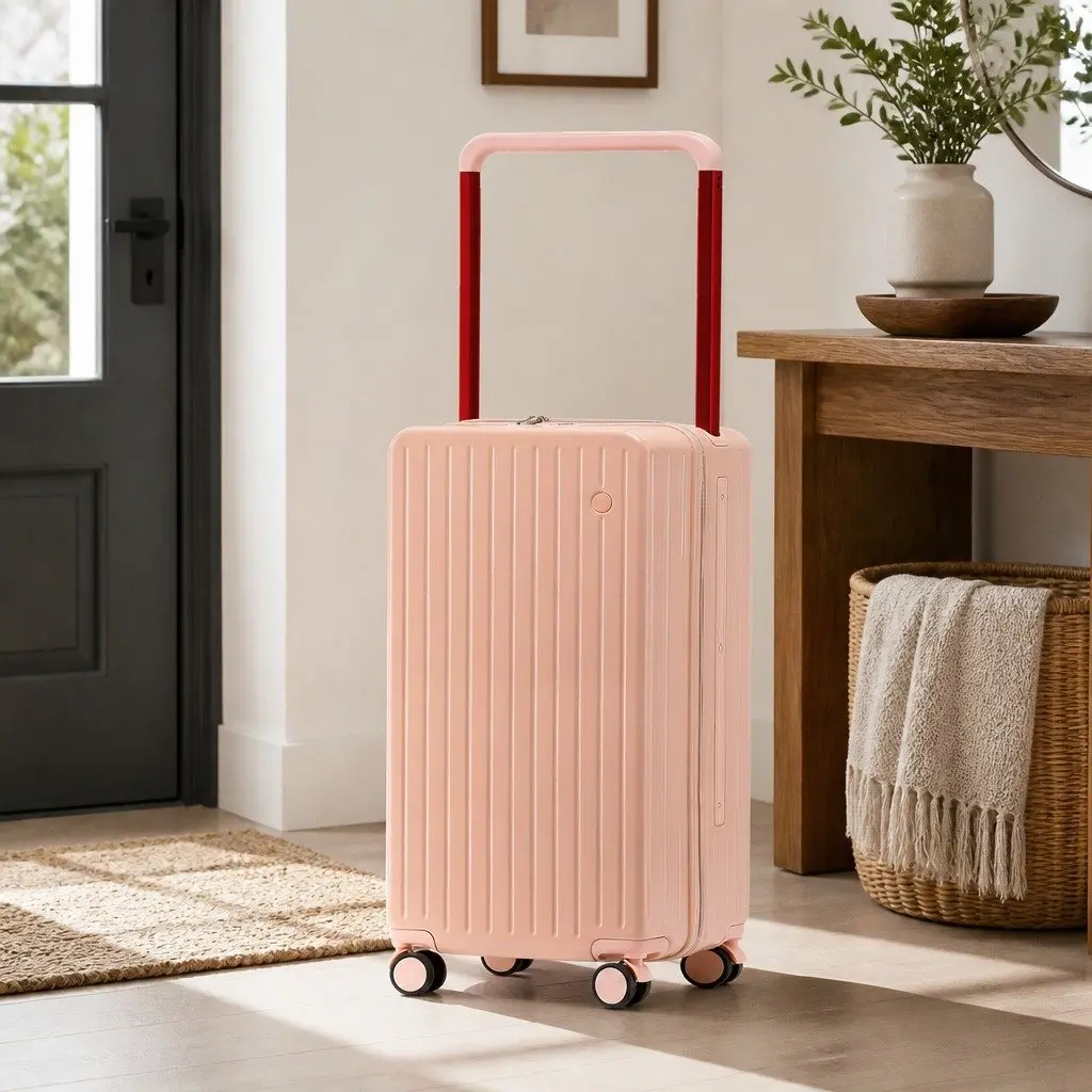 Luggage Hard Case Pink 26 Inch Wide Handle Suitcase with TSA Lock