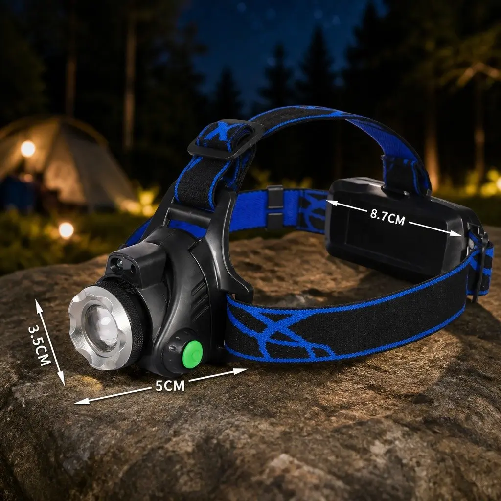 LED Headlamp Flashlight 140 Lumen Outdoor Headlight Torch Rechargeable Head Lamp