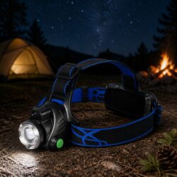 LED Headlamp Outdoor Camping Headlight 140 Lumens Rechargeable Head Torch