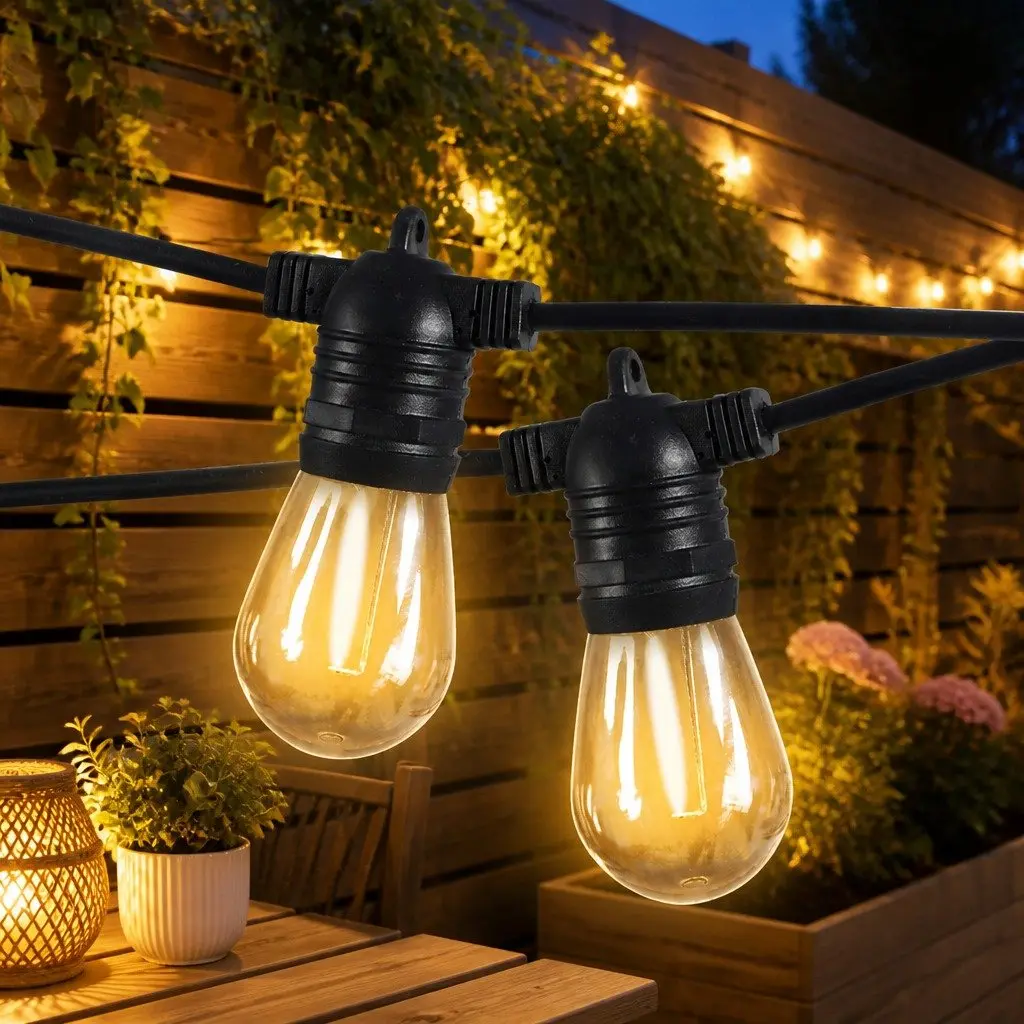 Festoon String Lights Warm White 30M 30 LED Bulbs Outdoor IP44