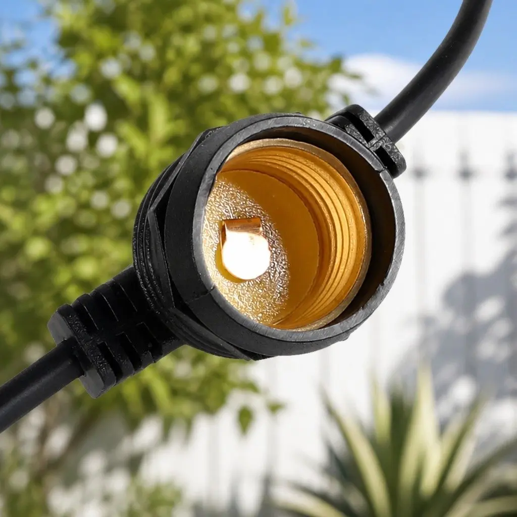 Festoon String Lights Warm White 40M 40 Bulbs S14 LED Outdoor Patio Garden Weatherproof