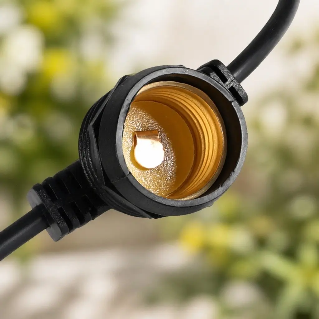 Festoon String Lights Warm White 50M 50 Bulbs Outdoor Garden Patio Decor