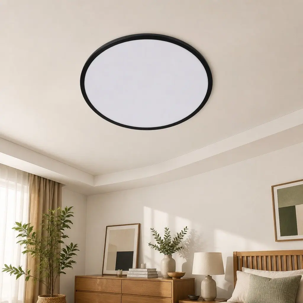 LED Ceiling Light Black 30cm 36W 3-Colour Dimmable Modern Interior Lighting