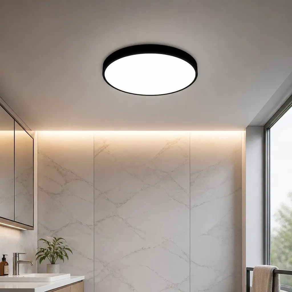 LED Ceiling Light Black 30cm 36W 3-Colour Dimmable Modern Interior Lighting