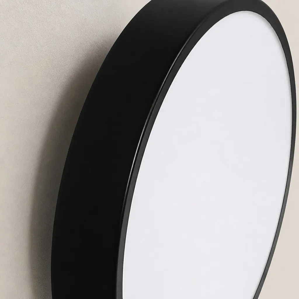 LED Ceiling Light Black 40cm 60W Ultra-Thin 5cm Round Flush Mount Fixture