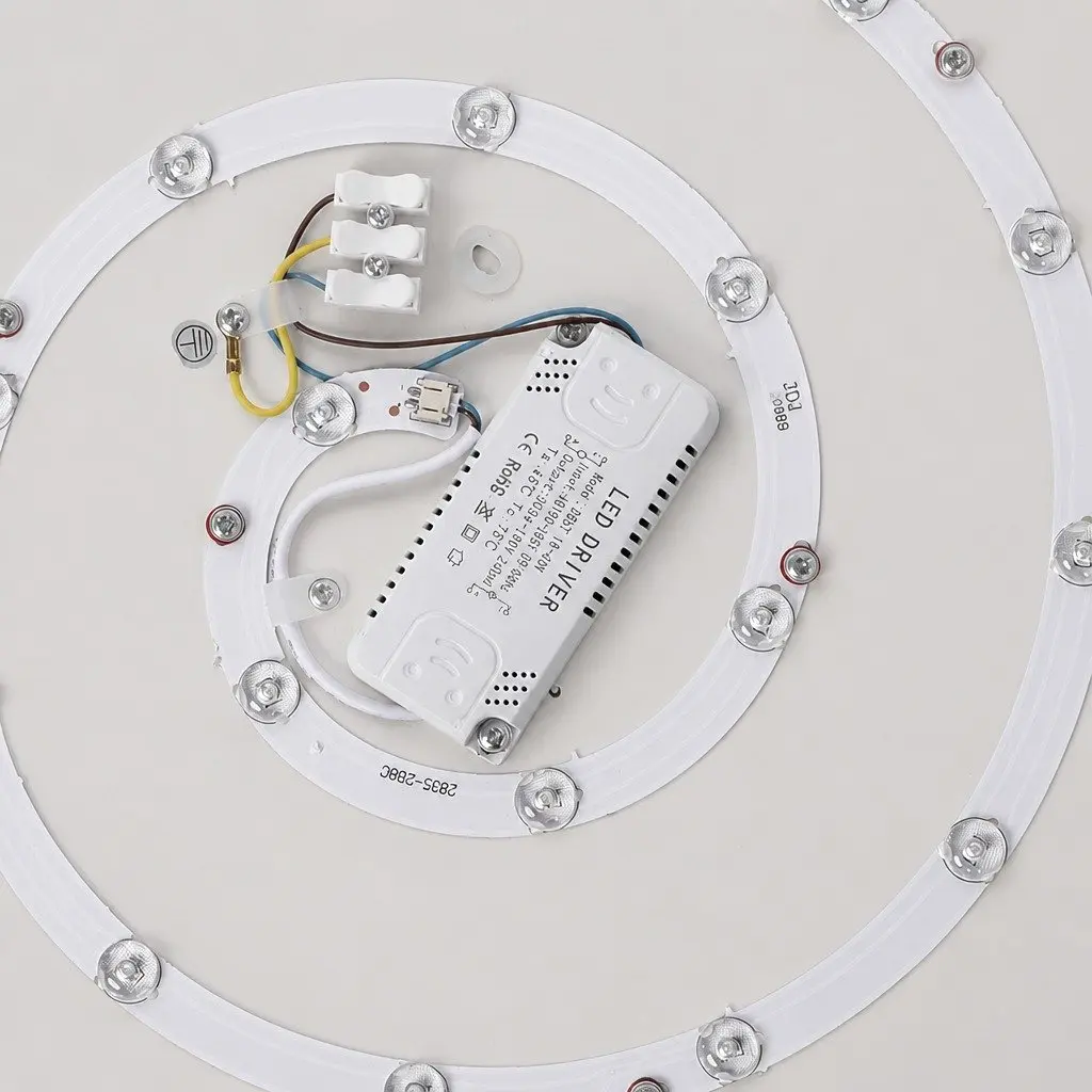 LED Ceiling Light Black 40cm 60W Ultra-Thin 5cm Round Flush Mount Fixture