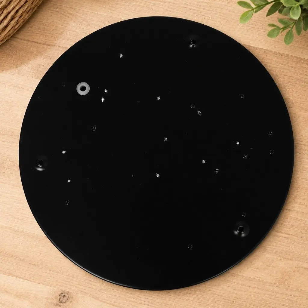 LED Ceiling Light Black 40cm 60W Ultra-Thin 5cm Round Flush Mount Fixture
