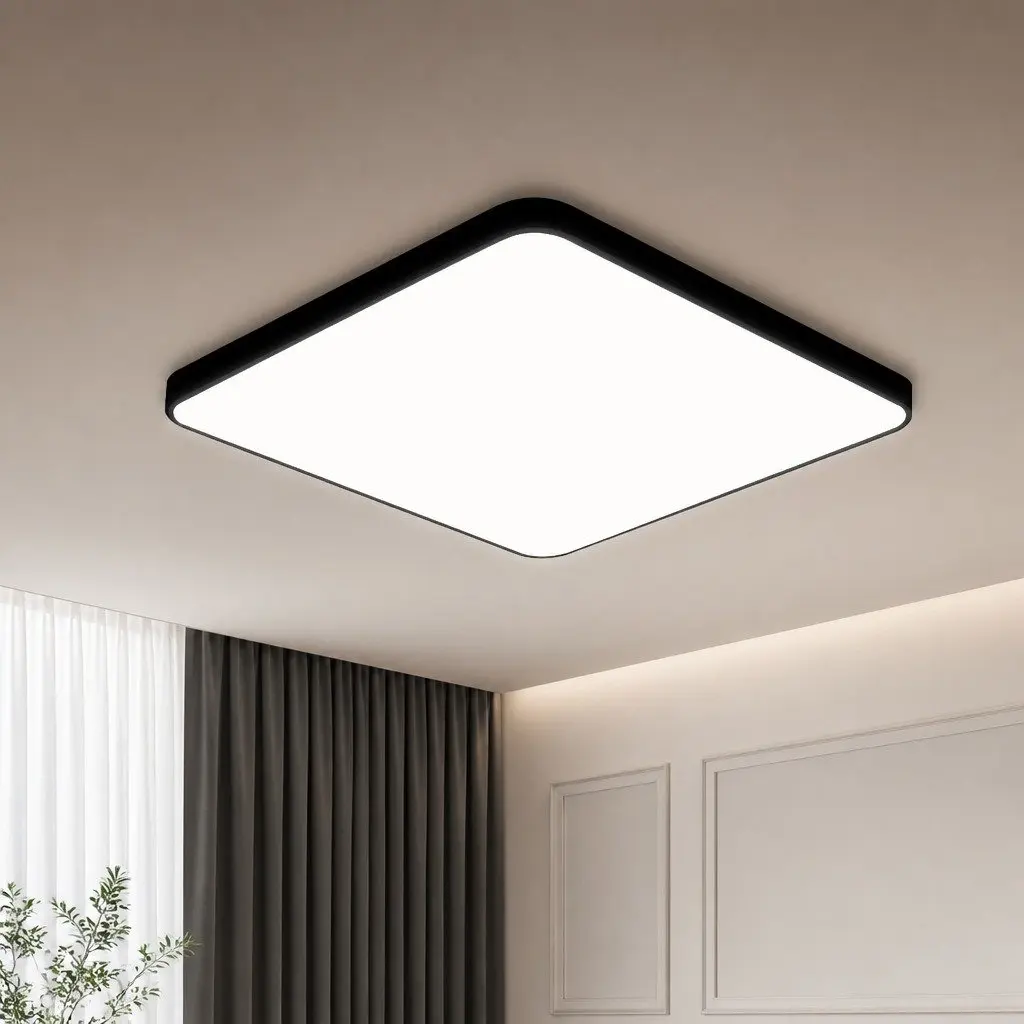 LED Ceiling Light Black 30cm 36W 3-Colour Modern Flush Mount Fixture