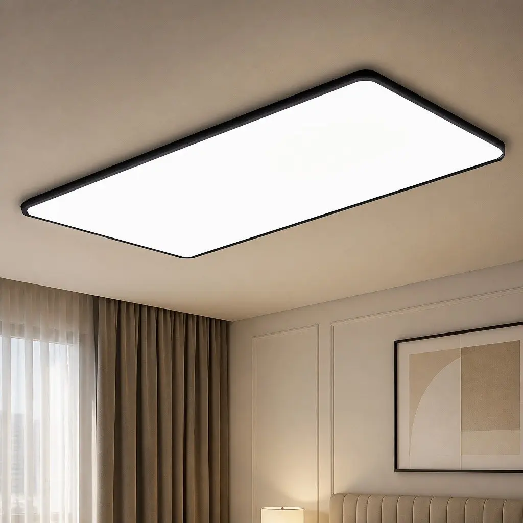 LED Ceiling Light 90W 3-Colour Ultra-Thin 5CM Black Modern Kitchen Bedroom