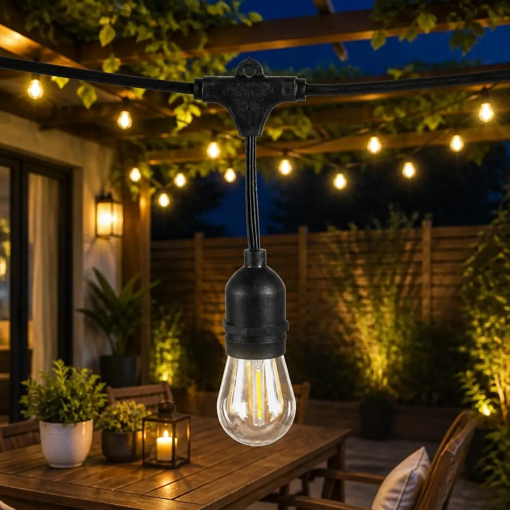 LED String Lights Warm White 30M Outdoor Festoon Waterproof IP44 Garden Patio