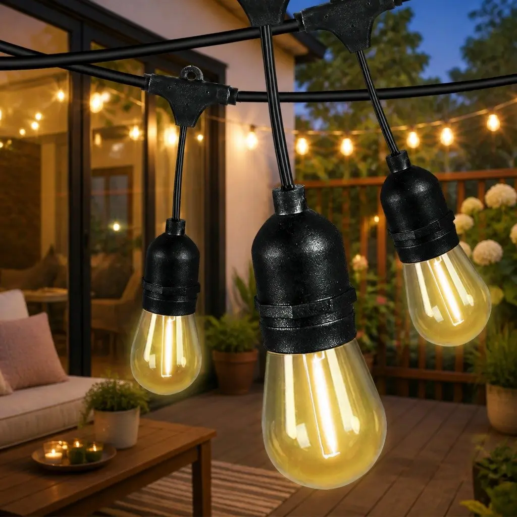 LED String Lights Warm White 30M Outdoor Festoon Waterproof IP44 Garden Patio
